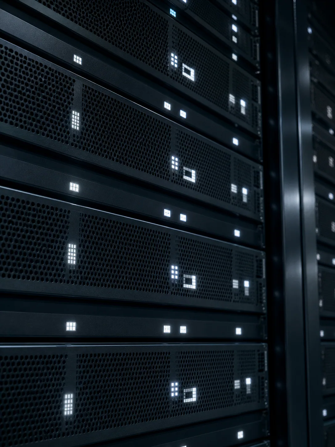 Server rack with an active mission system display