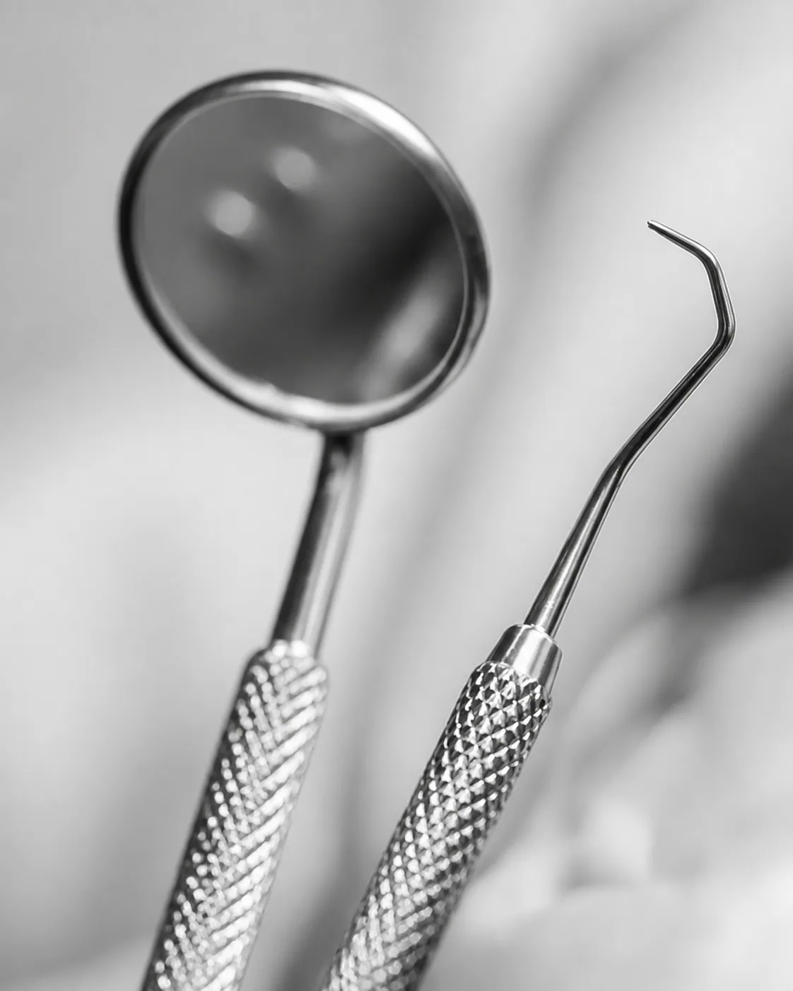 Dental examination instruments ready for a careful appointment