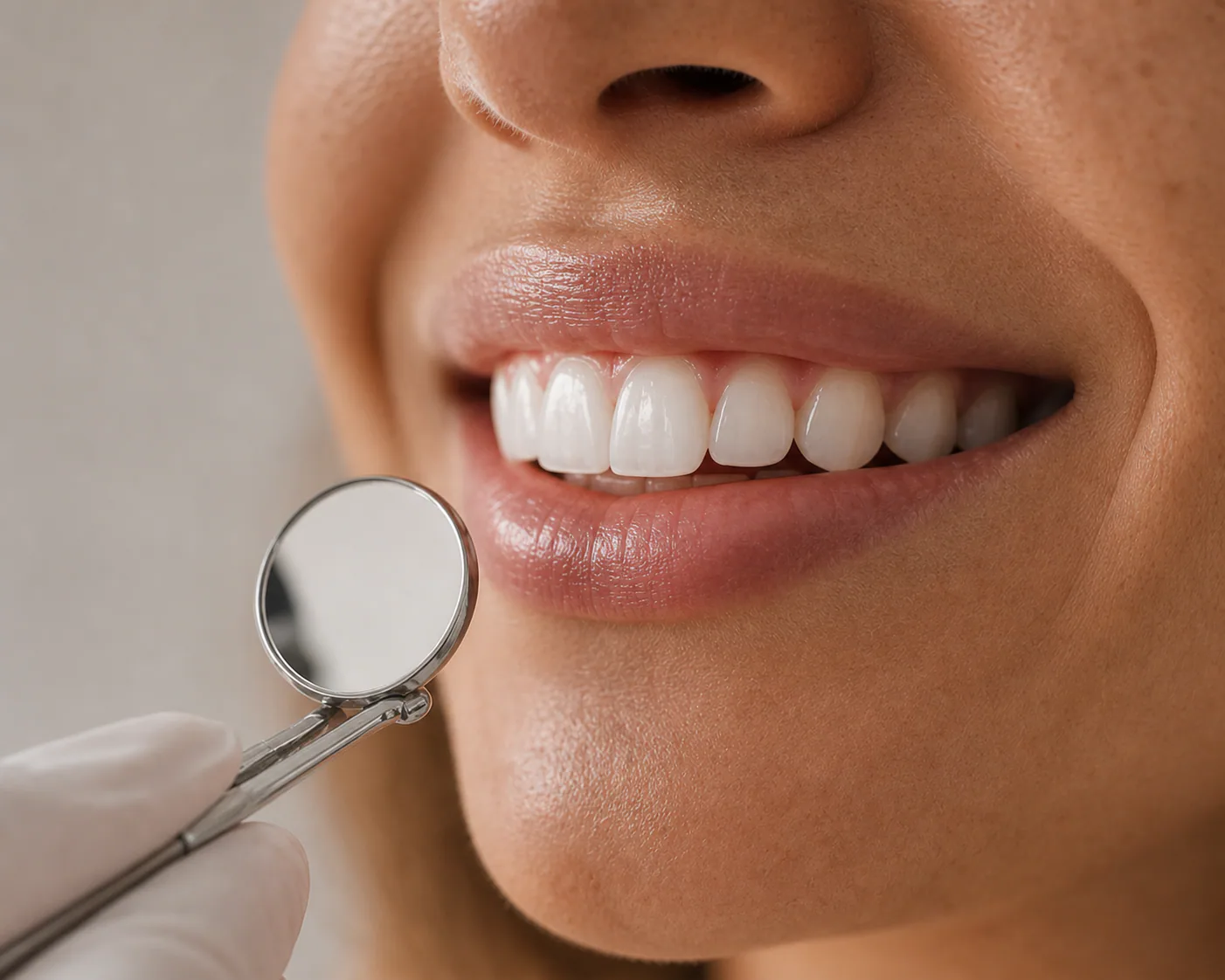 Smiling patient during a gentle dental examination