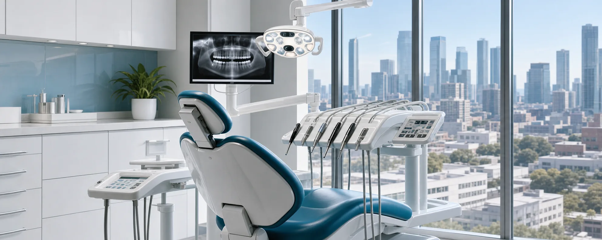 Bright, modern dental treatment room