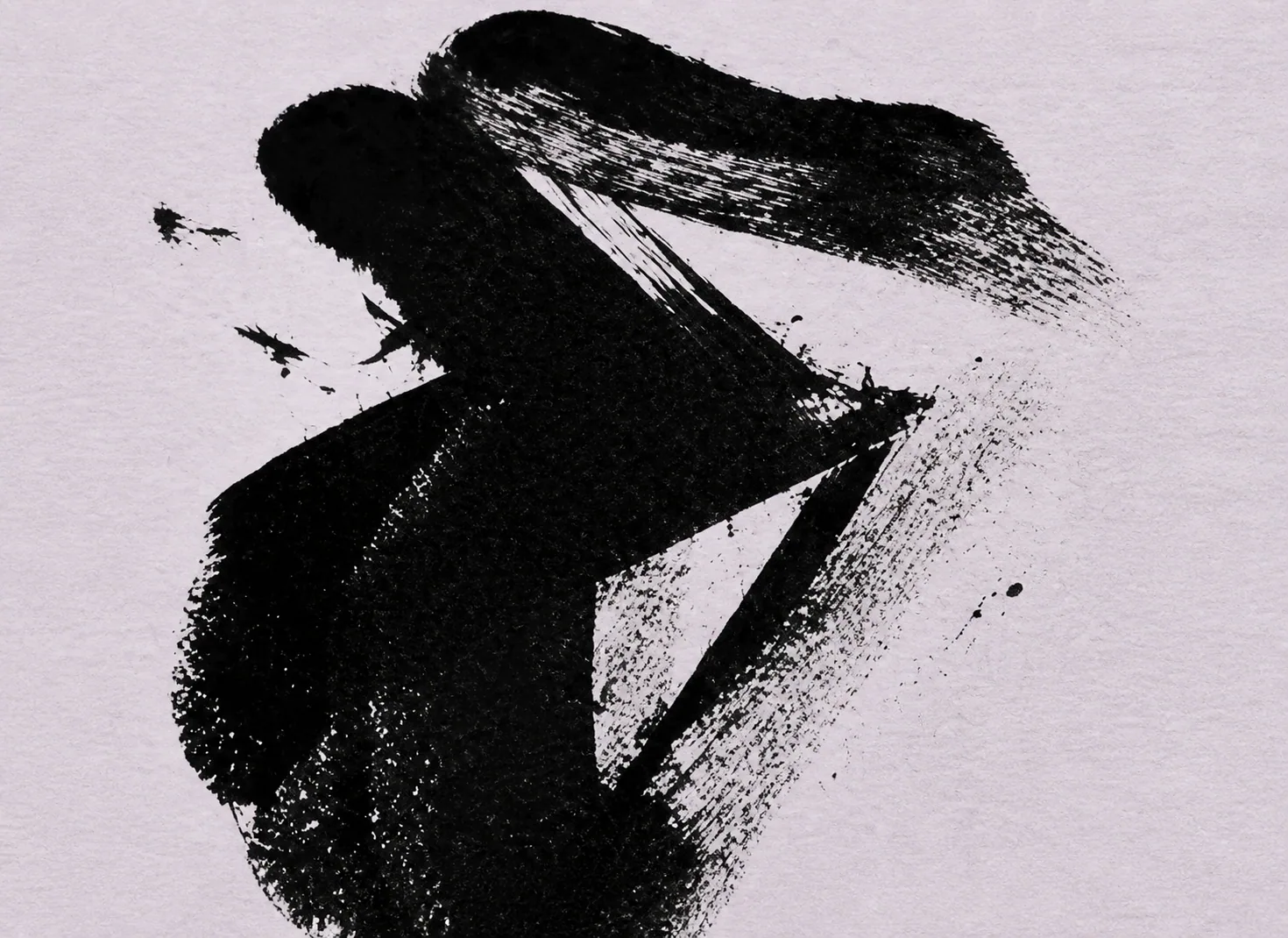 Black brush mark from the Field Parcel print studio