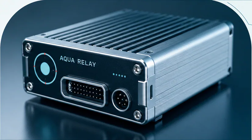 Aqua Relay compact metal field controller with ports and status dial