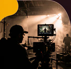 Camera unit filming on set