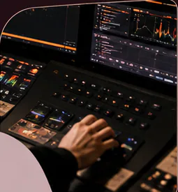 Color grading console in post-production