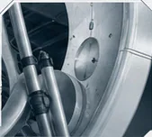 Close detail of marine engineering machinery