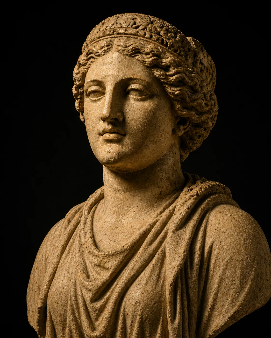 Stone portrait bust from the Meridian Museum collection