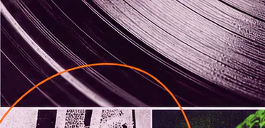 Reel-to-reel tape with a bright orange side A label