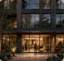Completed residential lobby