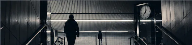 Passenger entering an underground station