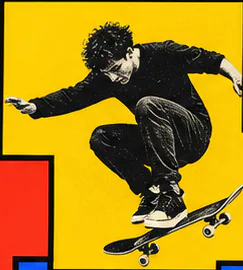 Skater suspended in a jump