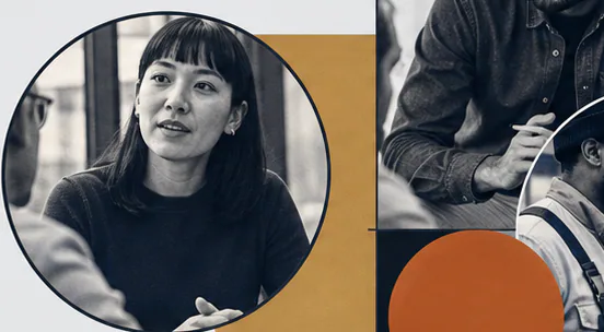 A professional listening closely during a studio conversation