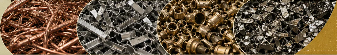 Copper, aluminum, brass, and steel material streams