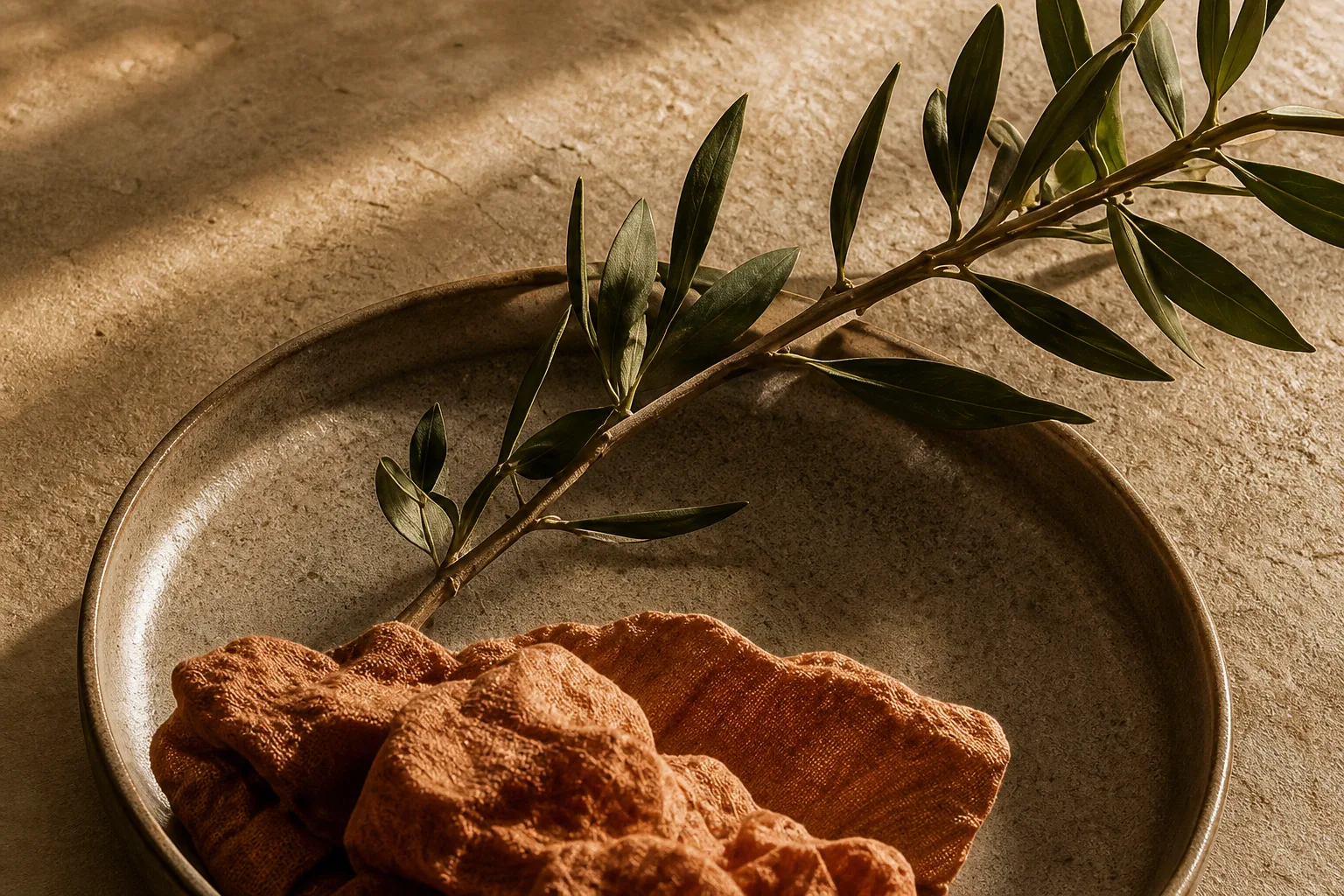 A quiet ritual prepared with warm materials