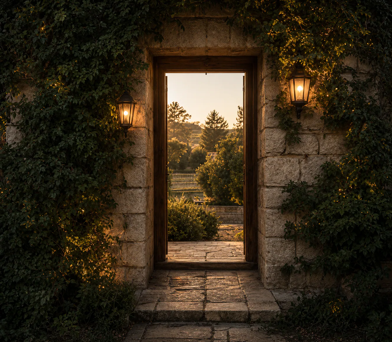 Stone gate leading into the Solana Ridge estate